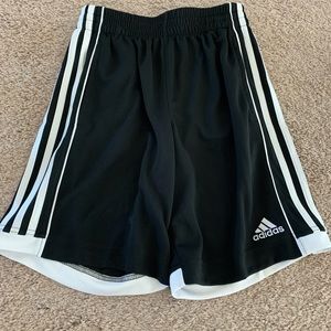 Boys Adidas Black Striped Athletic short size 10